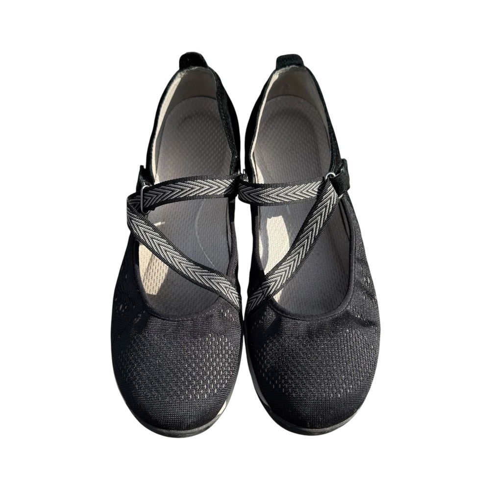 Dansko Haven Women's Mary Jane Flats EU 40 US 9.5 10 Black Mesh Strap Comfort